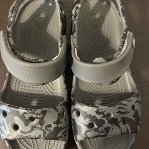 CROCS Red and Gray Clogs